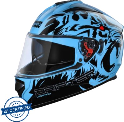 STUDDS Drifter D2 Full Face Helmet with Clear Visor (Blue N9, L) Motorbike Helmet(Blue)