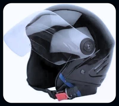 NHC _ BLACK TRACK HALF FACE HELMAT WITH ISI CERTIFIED ( SAVE PRECIOUS LIFE )_HLT Motorbike Helmet(Black)