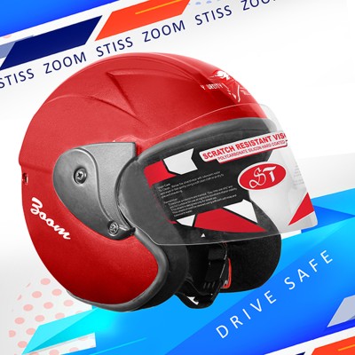 YOURCITYSELLER HALF FACE HELMET RED Motorbike Helmet(Red)