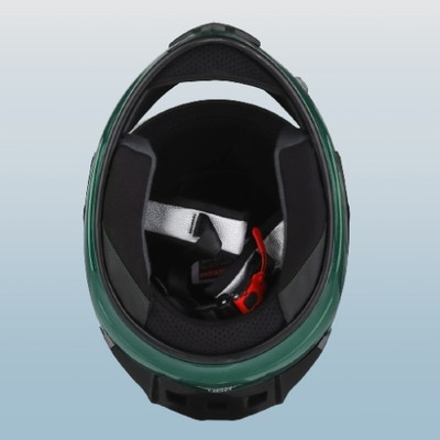 fuery FULL FACE HELMET WONDER PLAIN SILVER FF118 Motorbike Helmet(Green)
