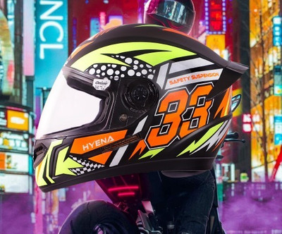 OZONE HyEnA_Super_Quality_Helmet_For Safety n Style_@LG@_0151 Motorbike Helmet(ORENGE BLACK)