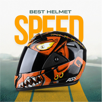 Racing-1 ABS Material Unisex Unbrreakable Visor Motorbike Helmet(Orange)
