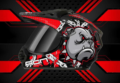 Agx Autogreen X7 Pitbull ABS Material with polycarbonate Visor Motorbike Helmet(Red)