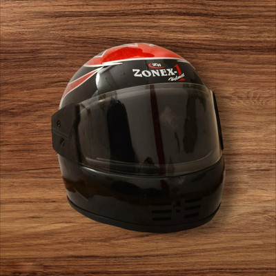 zonex-1 Full Face Motorbike Helmet with Graphic ISI Approved Shell- Red, M_4_New Motorbike Helmet(Black, Red)