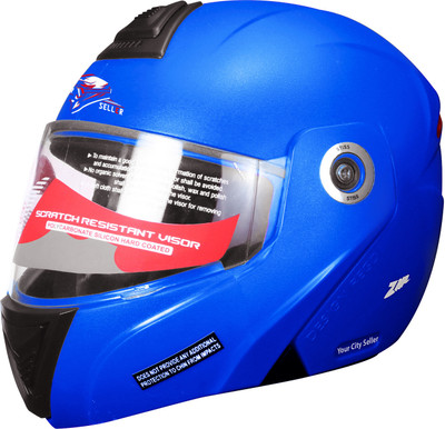 Quite flip up blue Motorbike Helmet(Blue)