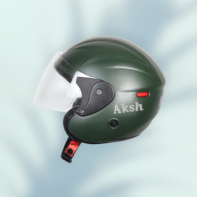 NOAX SAFETY HELMET FOR ONROAD RIDDING SOLID MATERIAL-TWO WHEELER(SLFK-AT-1740 Motorbike Helmet(Dark Green)