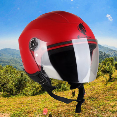 urban carrier ABS Material Full Face PC Visor, UV Scratch Resistance Motorbike Helmet Motorbike Helmet(Red)