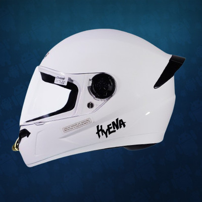 OZONE Prime Helmet_Hyena_full face_ISI_Certified_JBB@V69 Motorbike Helmet(White)