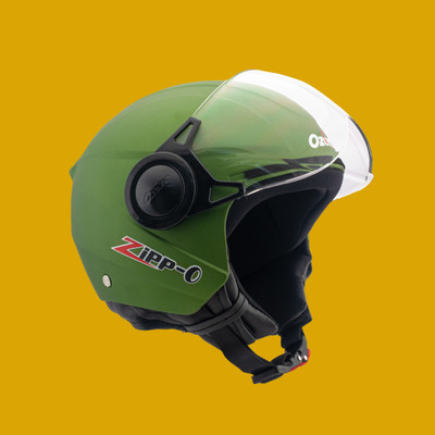 OZONE Zipp helmet _openface_largesize_044 Motorbike Helmet(Green)