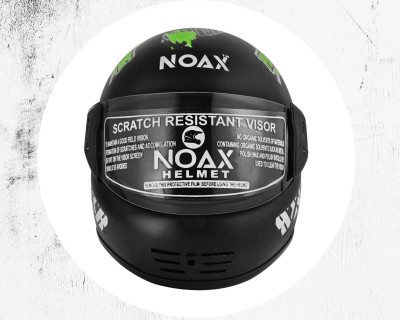 NOAX UNISEX QUALITY SOLID ISI MARKED UNISEX HELMET FULL FACE RIDING SL-112 Motorbike Helmet(Green)