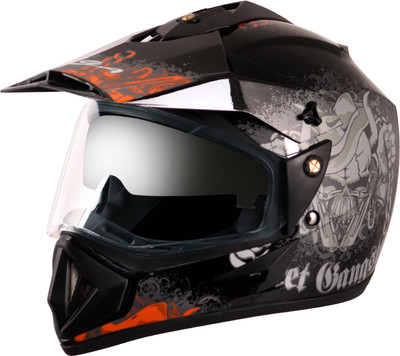 VEGA Off Road D/V Gangster Motorbike Helmet(Black Orange)