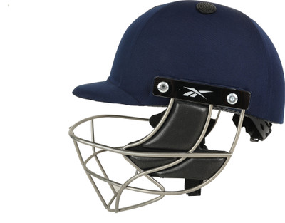 REEBOK Players Edition Pro (Titanium Grill) M-Size, (Adjustor + Lightweight) Cricket Helmet(Navy Blue)