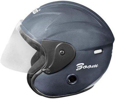 stiss Strong and Durable Stylish Matt Finish Full Face Scooty Motorbike Helmet(Grey)