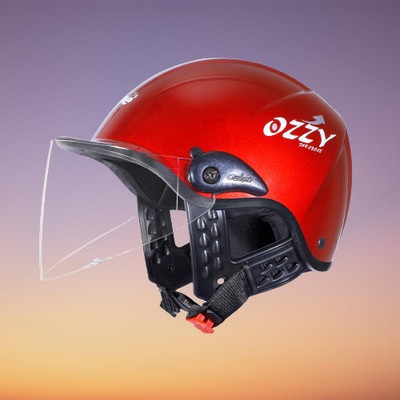 OZONE Ozzy plain helmet_openface_largesize_Ozo0066 Motorbike Helmet(Red)