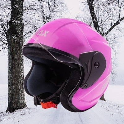 NOAX SAFETY HELMET FOR ONROAD RIDDING SOLID MATERIAL-TWO WHEELER(SLFK-AT-1547 Motorbike Helmet(Pink)