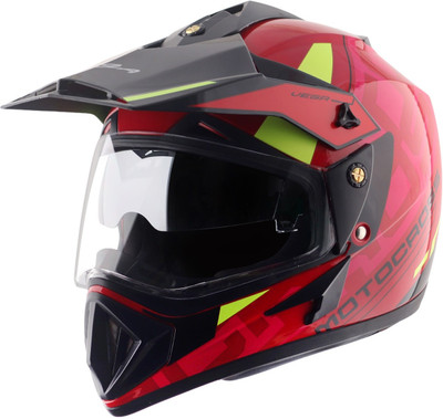 VEGA Off Road D/V Motocross Motorbike Helmet(Red Black)