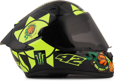 FOROLY Bolt ABS Material, with Sunvisor, Unbreakable PC Visor Motorbike Helmet(Neon)