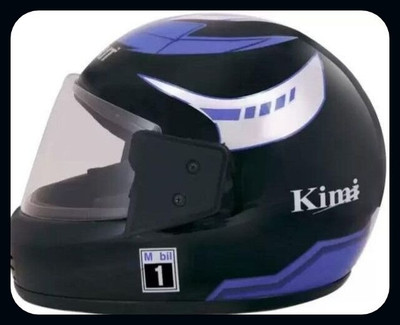 KIN _BLUE KIMI FULL FACE HELMAT WITH ISI CERTIFIED ( WEAR HELMAT )_HLT Motorbike Helmet(Blue)