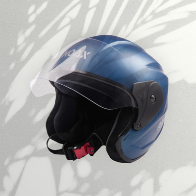 NOAX ISI marked helmet solid unisex helmet (fk287 Motorbike Helmet(Blue)