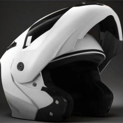 TRINOS Flipup with Rainbow Visor ABS Material (OO-1) Motorbike Helmet(White)