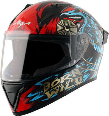 VEGA Bolt Wild Motorbike Helmet(Black Blue)