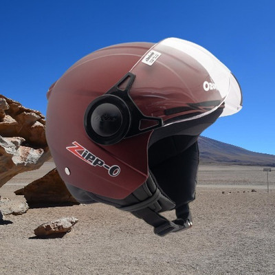 OZONE Zippo plain_OF_Unisex_largesize_Oz081 Motorbike Helmet(marroon)