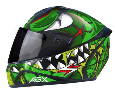 FOROLY Fighter Angry HD Graphics with Anti UV PC Visor ABS Material Unisex Motorbike Helmet(Multicolor)