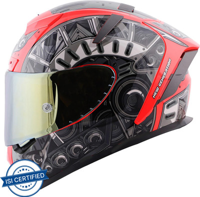 Steelbird SA-2 Terminator 2.0 Aerodynamic Full Face Helmet Motorbike Helmet(Multicolor)