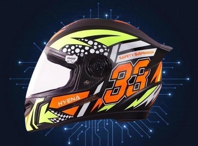 OZONE JSR_CLASS 1 QUALITY_FULLFACE_HYENA_HELMET_A1_L18 Motorbike Helmet(RED BLACK)
