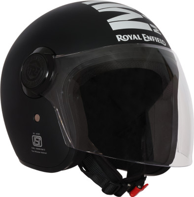 ROYAL ENFIELD Copter Open Face with Visor | ISI & DOT | For Men & Women Motorbike Helmet(Matt Black & White)