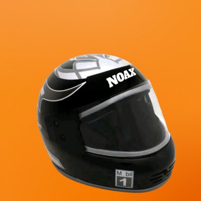 NOAX full face unisex helmet for safty50 Motorbike Helmet(Black)