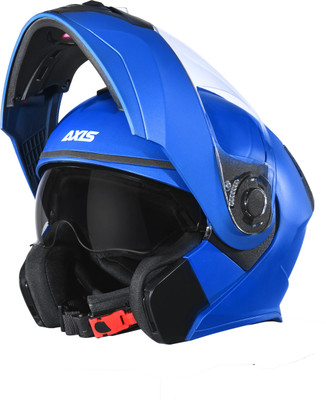 ABP Axis ISI & DOT Certified Flip Up With Dual Visor Motorbike Helmet Motorbike Helmet(Matte Blue)