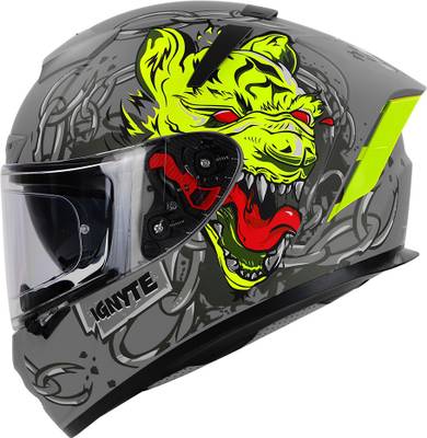 IGNYTE IGN-4 Hyena ISI/DOT Certified Full Face Graphics Helmet Motorbike Helmet