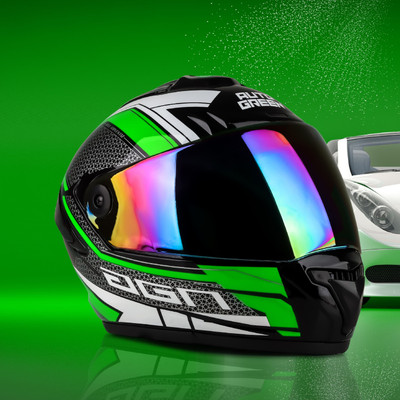 Agx Autogreen Agn Speed with Rainbow Visor Motorsports Helmet(Green)
