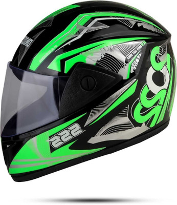 FOROLY Jazz 2022 with Polyvarbonate Visor ABS Material (K-1) Motorbike Helmet(Green)