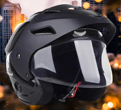 Lxt Black_Nano_Half_face_Helmet_with ISI Certified_BK_31 Motorbike Helmet(Black)