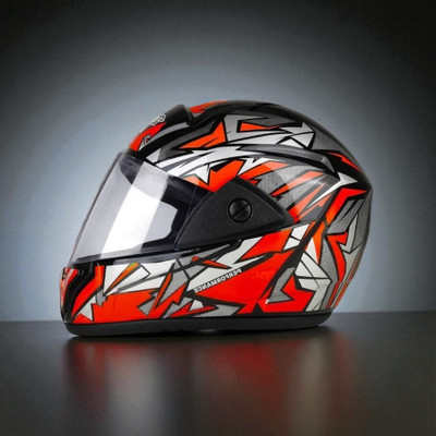 FOROLY Dragon Rado with Anti UV Pc Visor ABS Material Unisex (OO-1) Motorbike Helmet(Red)