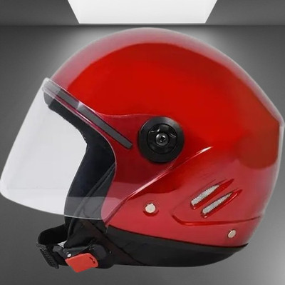 Lxt Red_Half_face_Helmet_with ISI Certified_RE_97 Motorbike Helmet(Red)