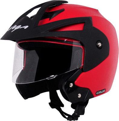 VEGA Crux Open Face Motorbike Helmet(Red)