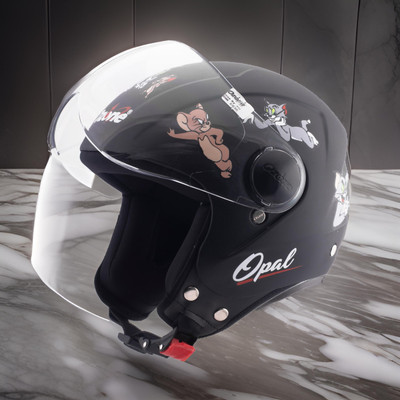 OZONE opal helmet _openface_freesize_091 Motorbike Helmet(Black)