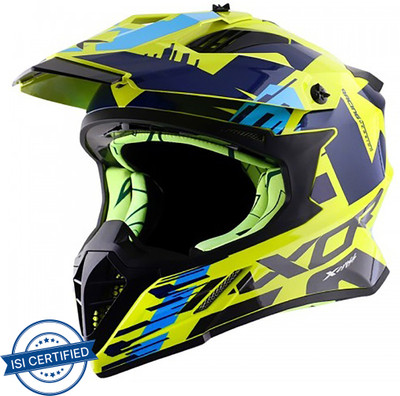 Axor X-cross X1 Motorbike Helmet(Neon Yellow Blue)