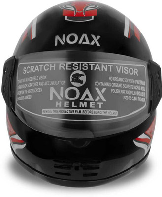 NOAX Unisex Full Face Helmet For Motorbikes __180 Motorbike Helmet(Black)