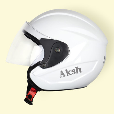 NOAX SAFETY HELMET FOR ONROAD RIDDING SOLID MATERIAL-TWO WHEELER(SLFK-AT-378 Motorbike Helmet(White)