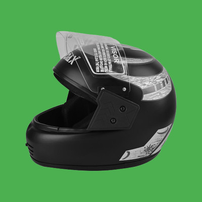 Font unisex full face quality helmet @@141-AAA Motorbike Helmet(Grey)