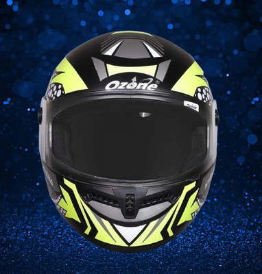 OZONE Prime Helmet_Hyena_full face_ISI_Certified_JBB@V48 Motorbike Helmet(SILVER-BLACK)