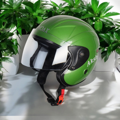 NOAX SAFETY HELMET FOR ONROAD RIDDING SOLID MATERIAL-TWO WHEELER(SLFK-AT-143 Motorbike Helmet(Green)
