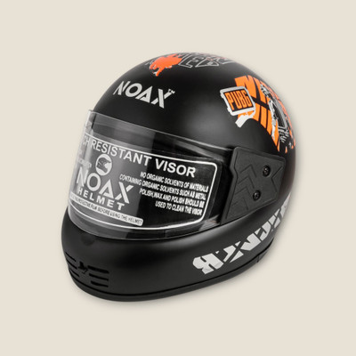 NOAX HELMET KING FULL FACE & ISI MARKED FOR UNISEX ((SL-17 Motorbike Helmet(Orange)