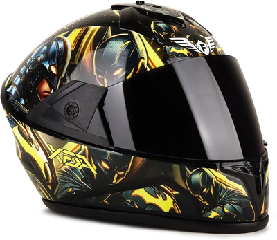 FOROLY Fighter Bat-Man HD Graphics with Anti UV PC Visor ABS Material Unisex Motorbike Helmet(Multicolor)