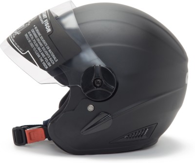 NOAX Strong ISI Motorbike Half face Motorbike Helmet(Black)