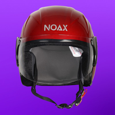 NOAX KING OF HELMET UNISEX OPEN FACE HELMET_114 Motorbike Helmet(Red)